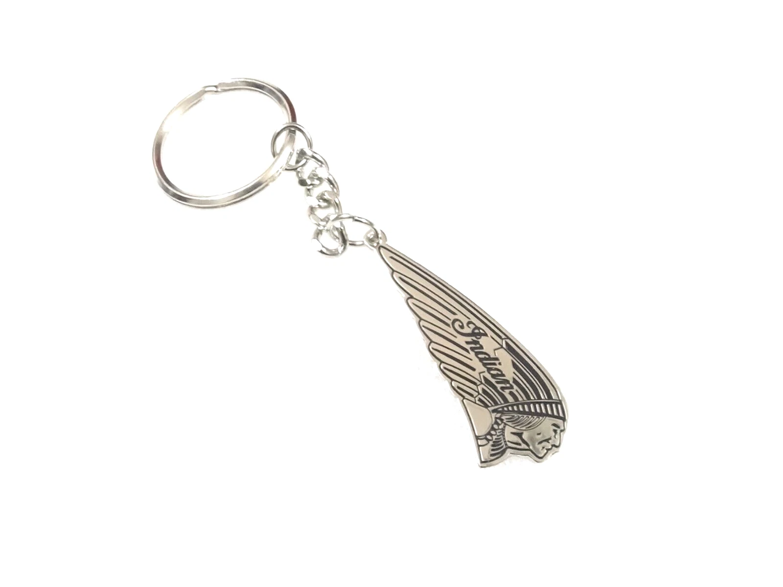 BEAUTIFUL METAL BLACK CHIEF INDIAN SCOUT KEY RING #V361-8