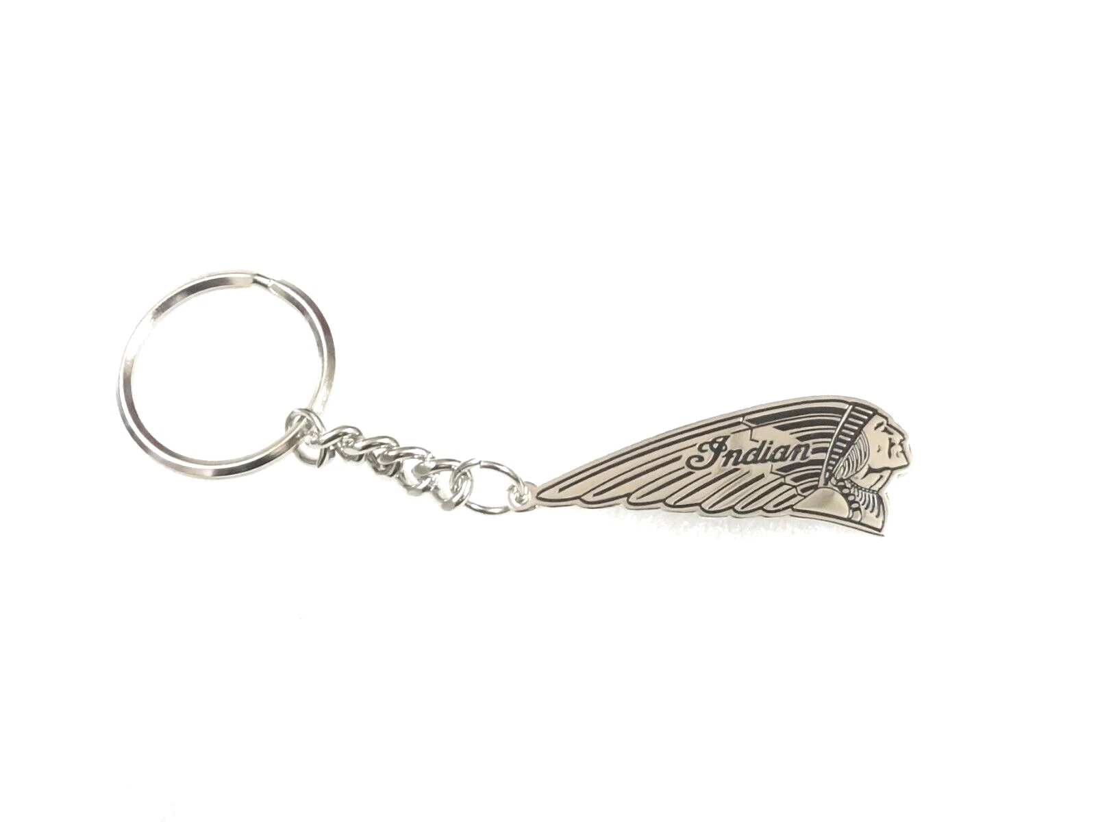 BEAUTIFUL METAL BLACK CHIEF INDIAN SCOUT KEY RING #V361-8