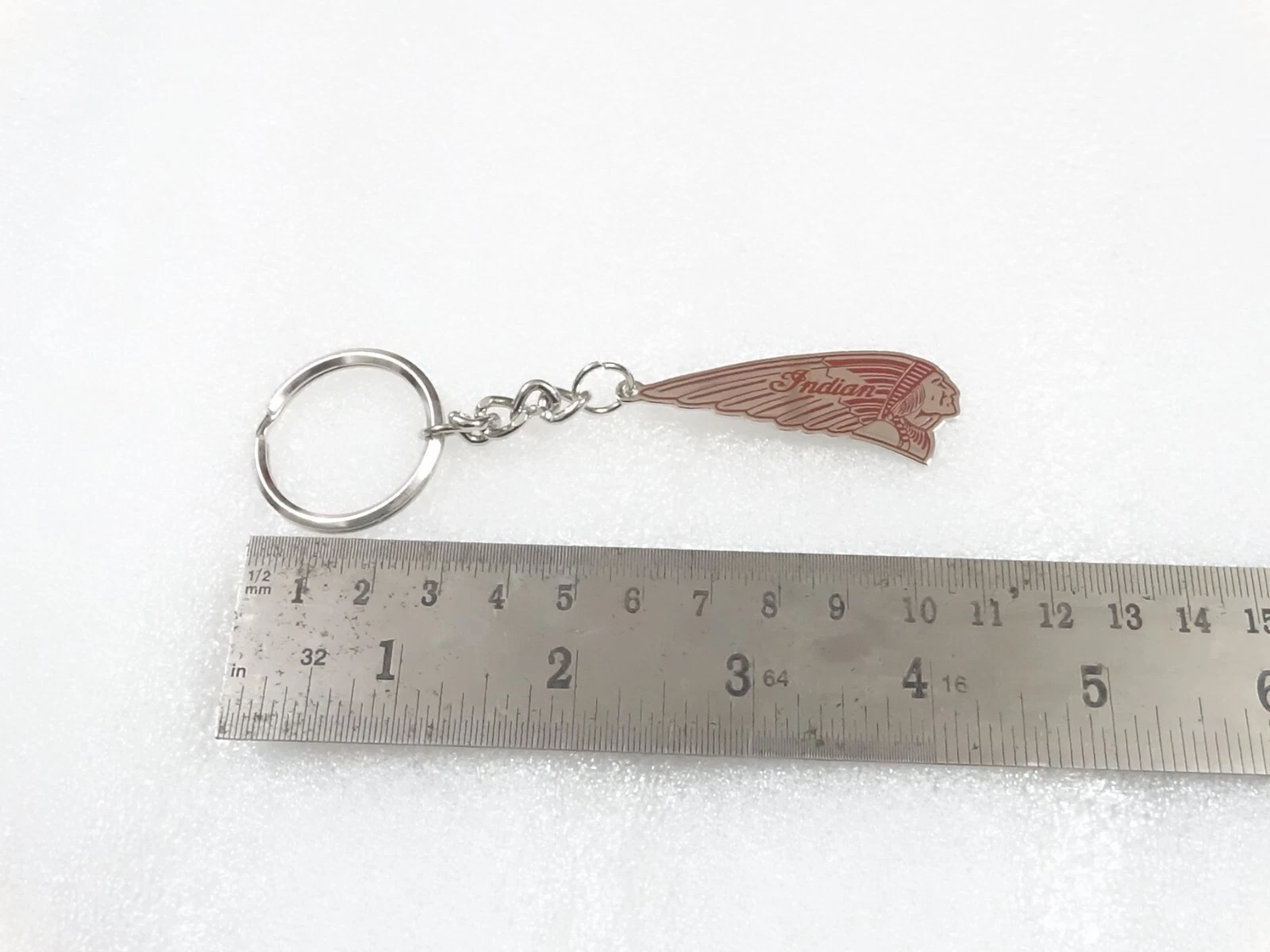 BADGES EMBLEM FOR INDIAN MOTORCYCLE PETROL/FUEL TANK RED (PAIR) + METAL KEYRING