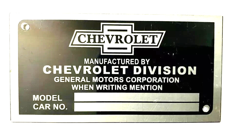 Suitable For Chevrolet Cars Chevrolet Division Chassis Serial Number Data #B585