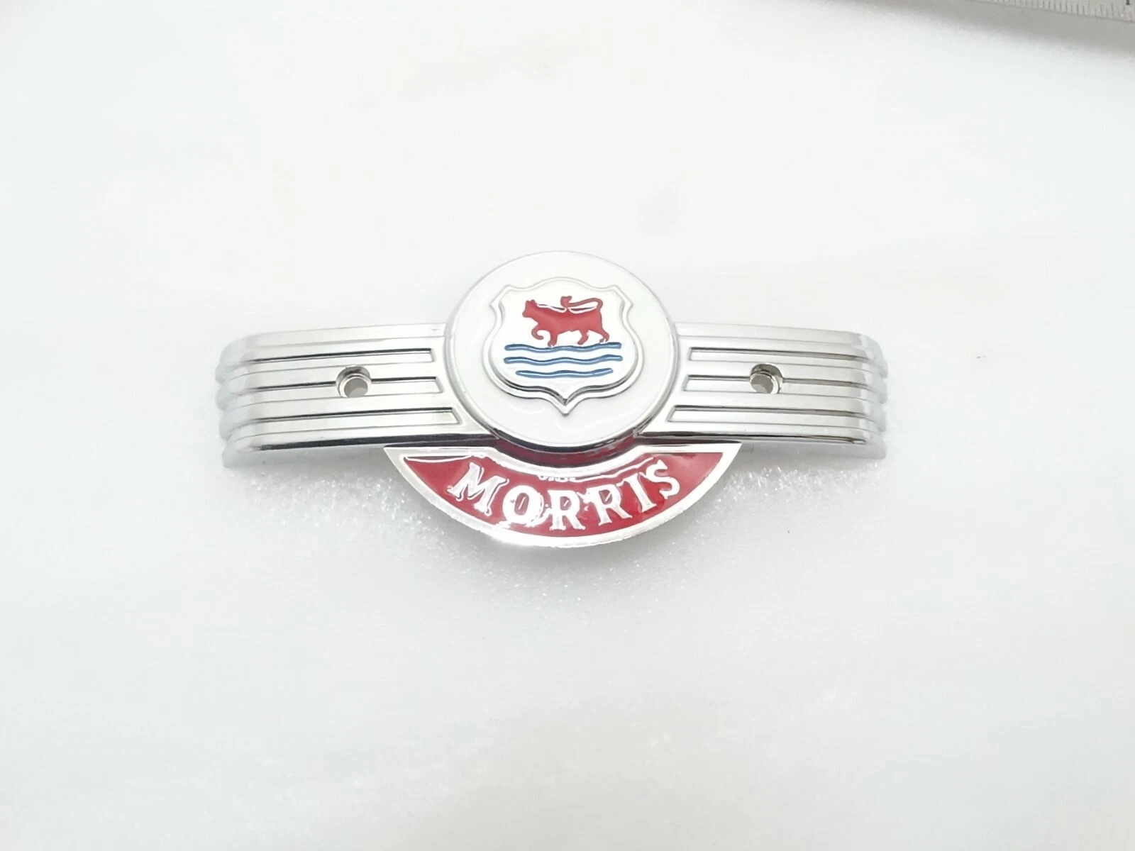 Vintage Morris Car Diggy Chrome PLASTIC Badge Logo Emblem