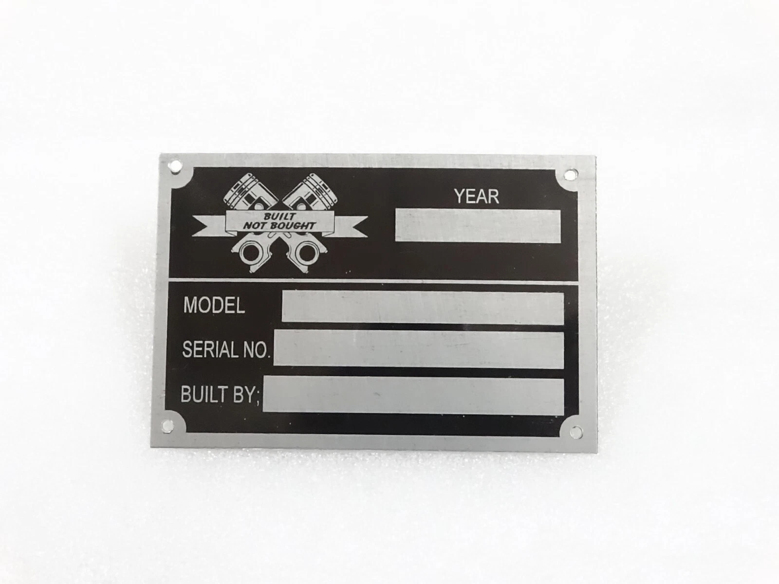 BUILT NOT BOUGHT BLANK DATA PLATE #V236-7