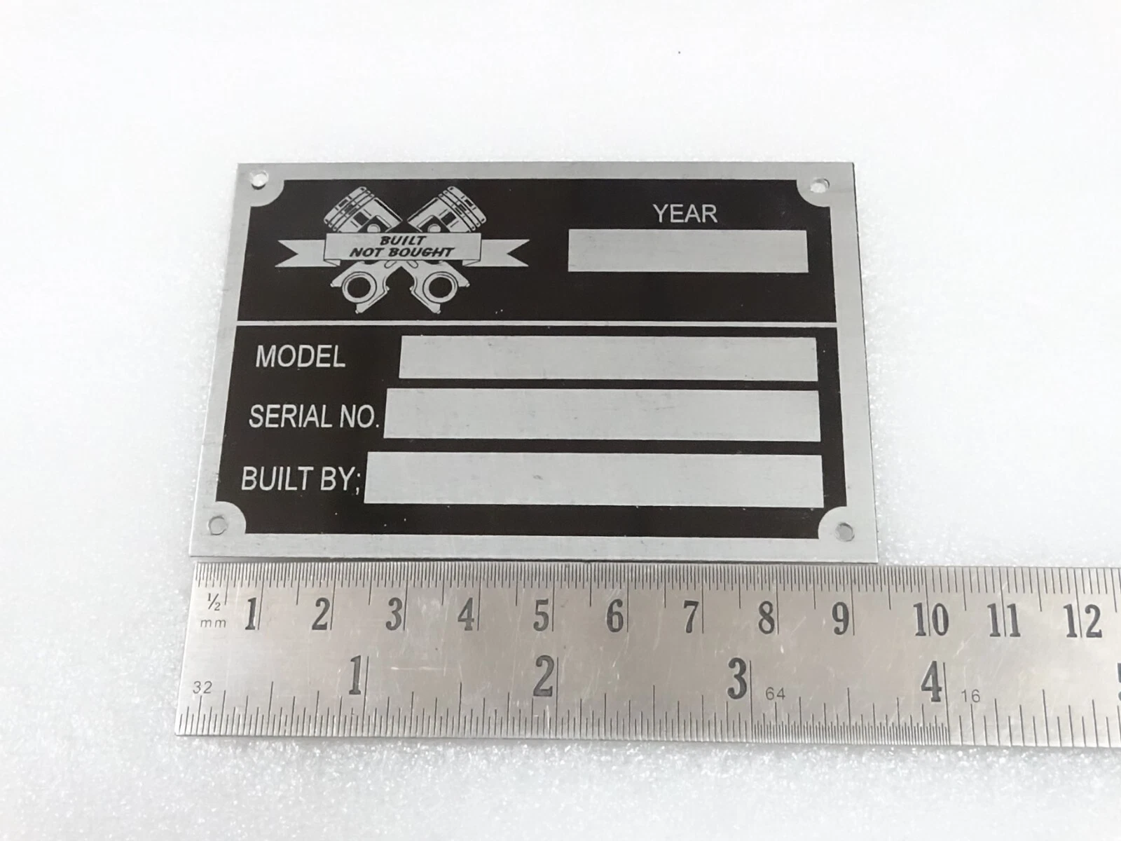 BUILT NOT BOUGHT BLANK DATA PLATE #V236-7