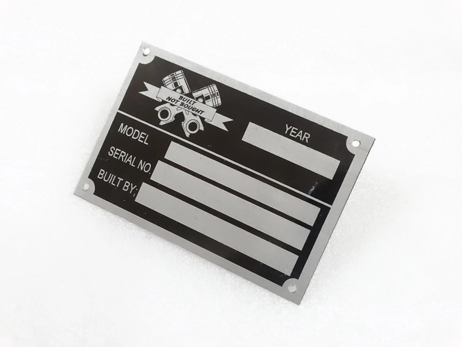 BUILT NOT BOUGHT BLANK DATA PLATE #V236-7