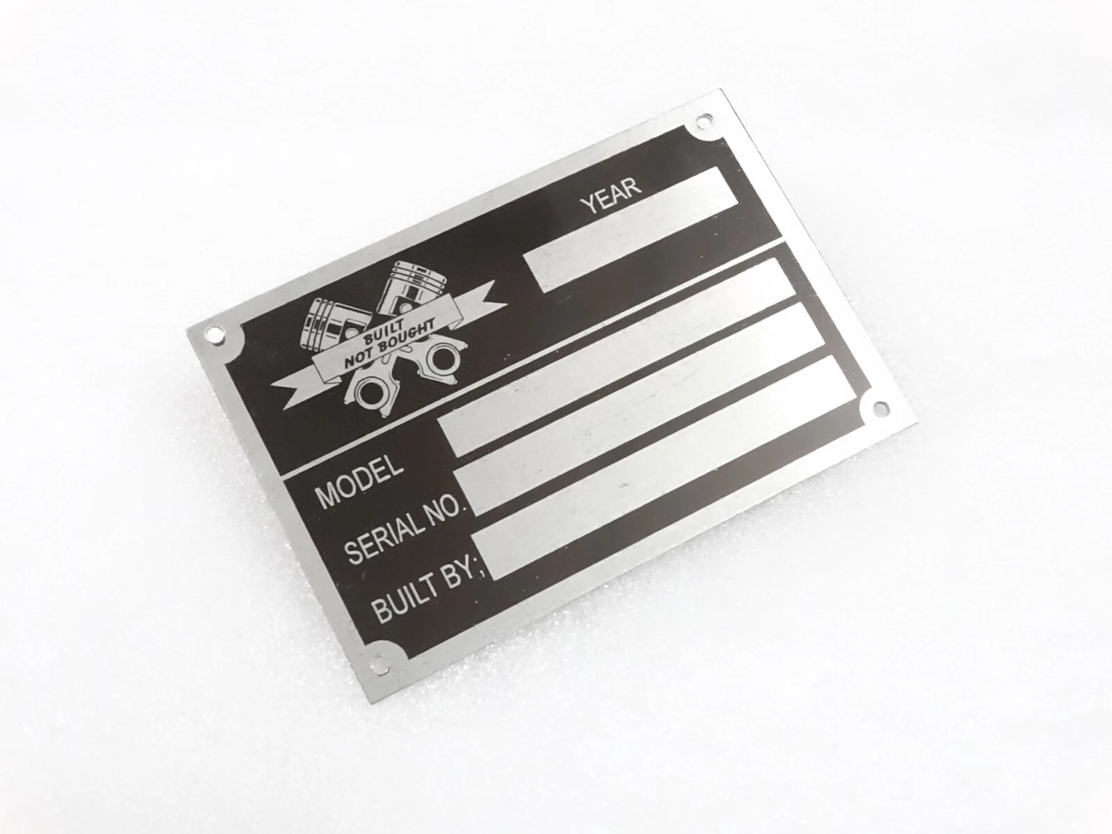 BUILT NOT BOUGHT BLANK DATA PLATE #V236-7