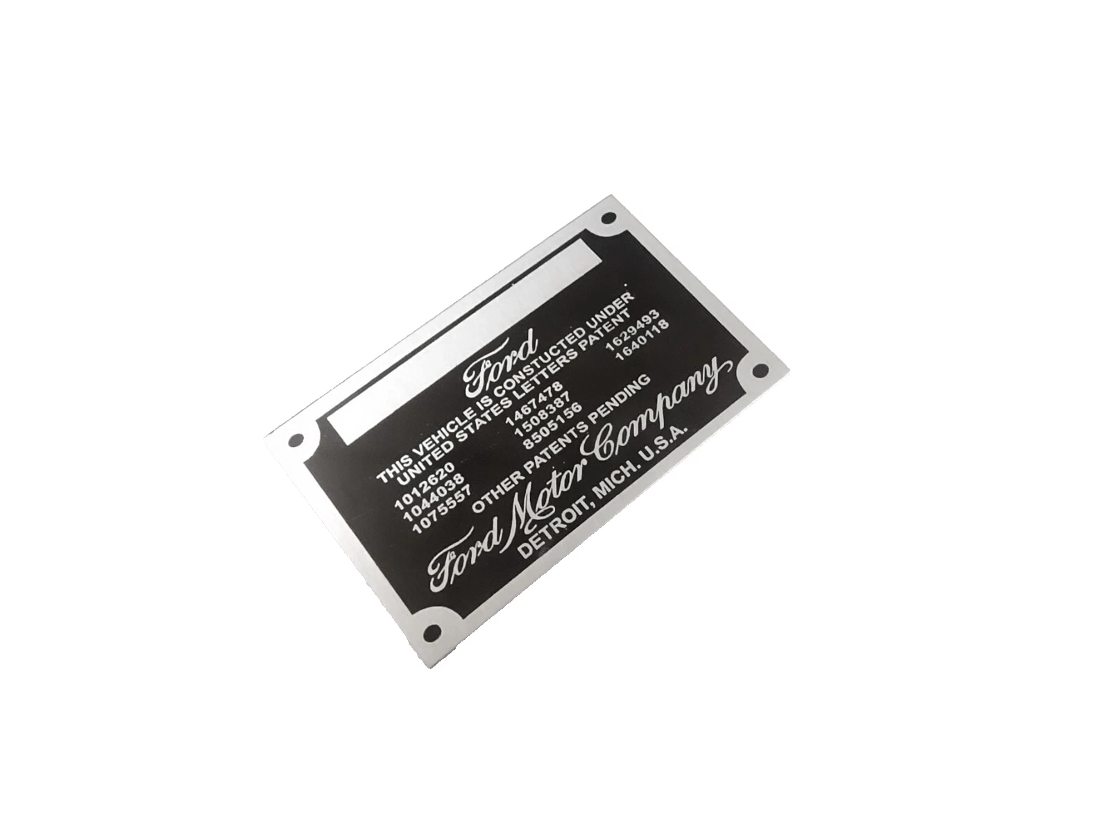 DATA PLATE FITS TO VINTAGE CLASSIC FORD WORKS FOR MODEL AND OTHERS #V407-8