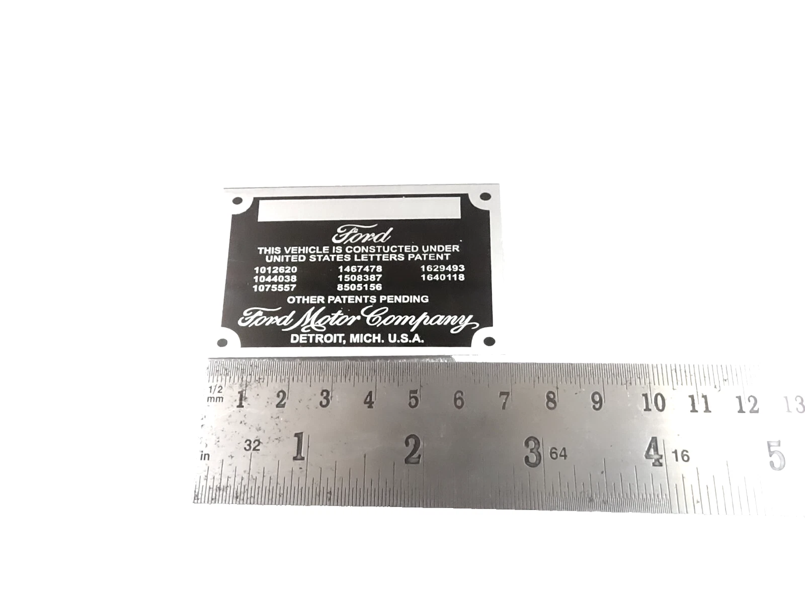 DATA PLATE FITS TO VINTAGE CLASSIC FORD WORKS FOR MODEL AND OTHERS #V407-8