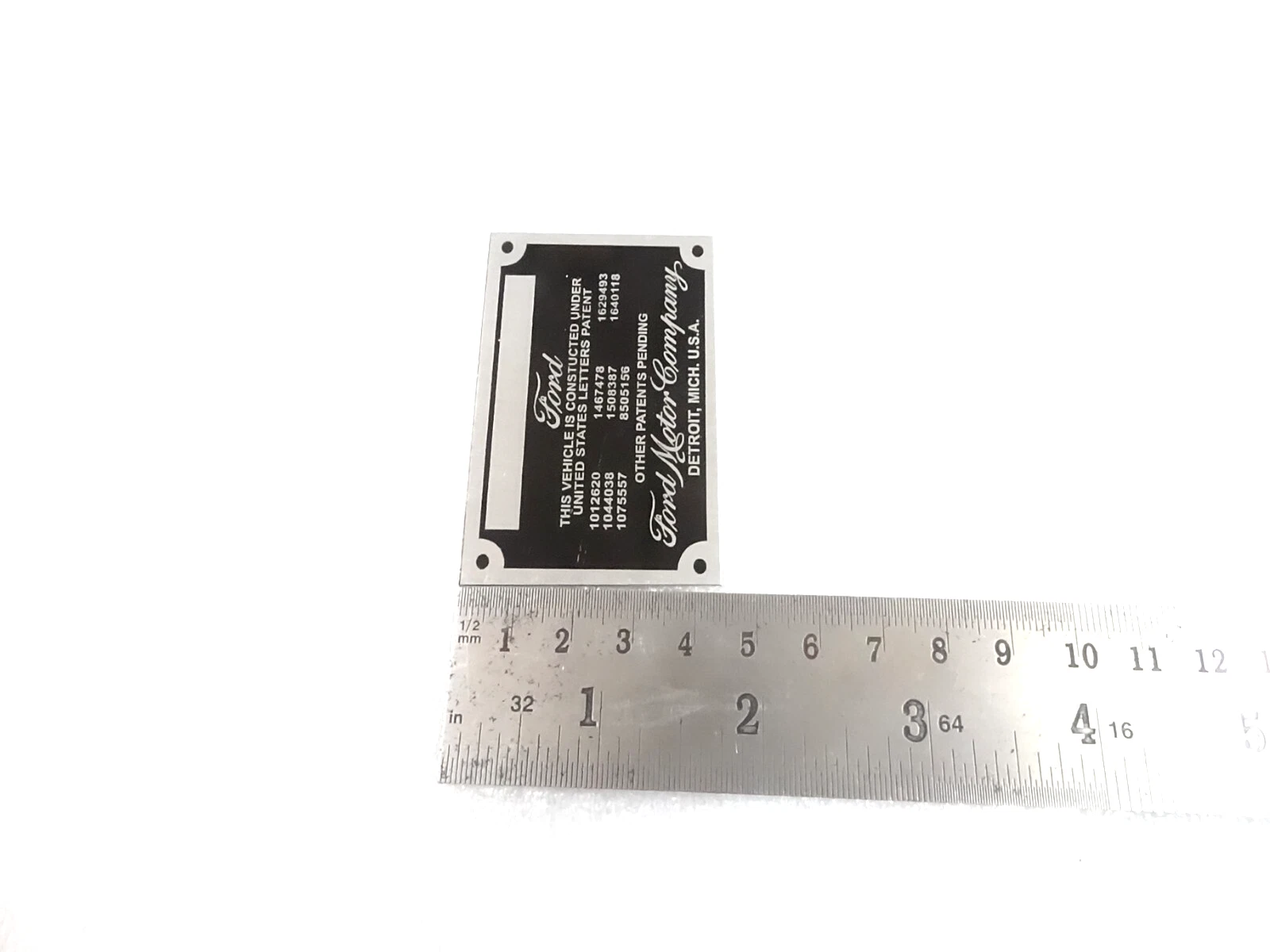 DATA PLATE FITS TO VINTAGE CLASSIC FORD WORKS FOR MODEL AND OTHERS #V407-8