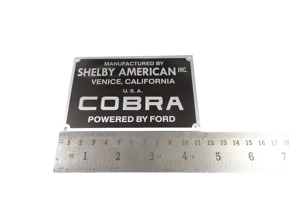 DATA PLATE FITS CLASSIC ALLOY SHELBY AMERICAN COBRA FORD #V411-8