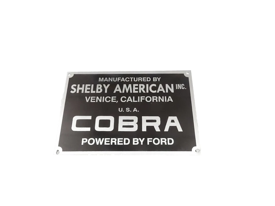 DATA PLATE FITS CLASSIC ALLOY SHELBY AMERICAN COBRA FORD #V411-8