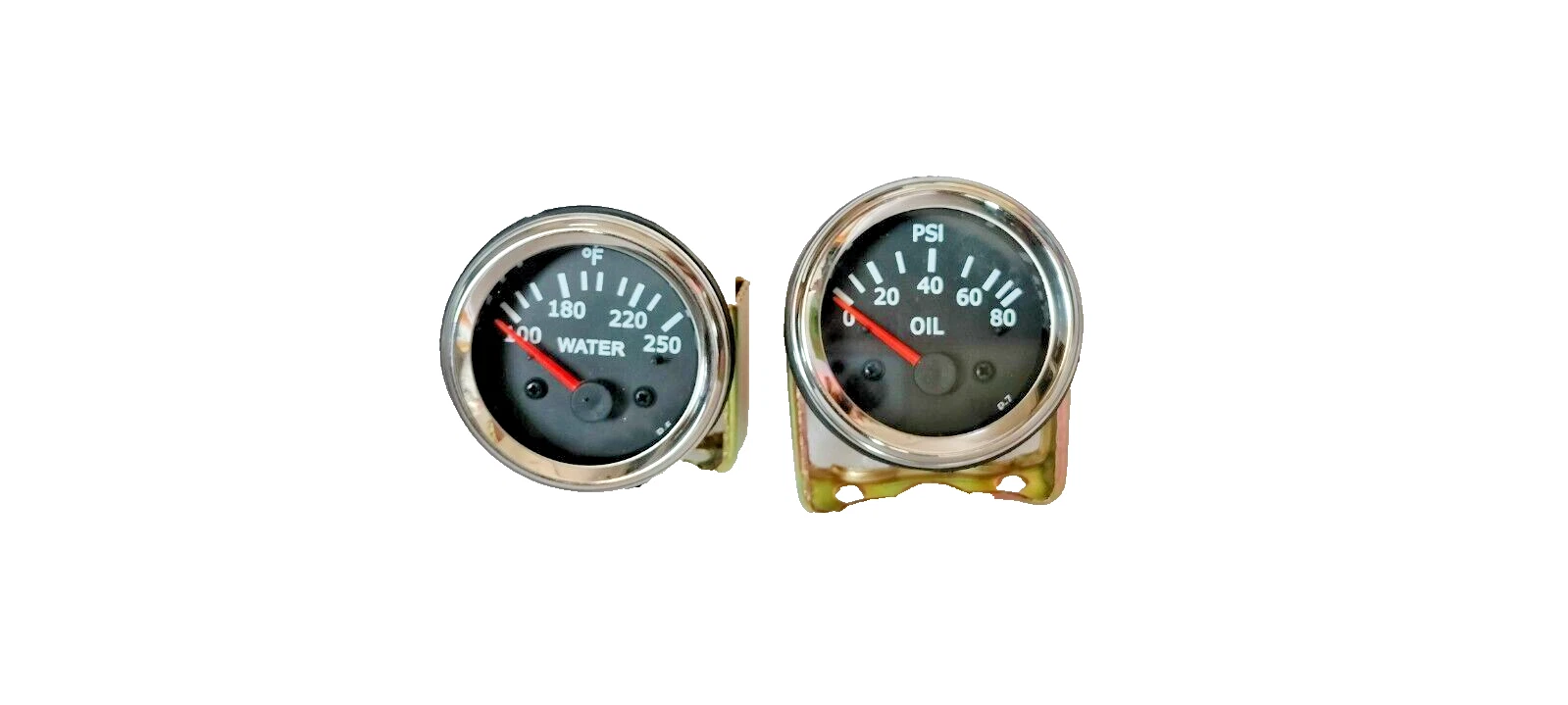2''/52mm Electrical Oil Pressure Gauge Temperature Gauge-Black Face Chrome#18-20