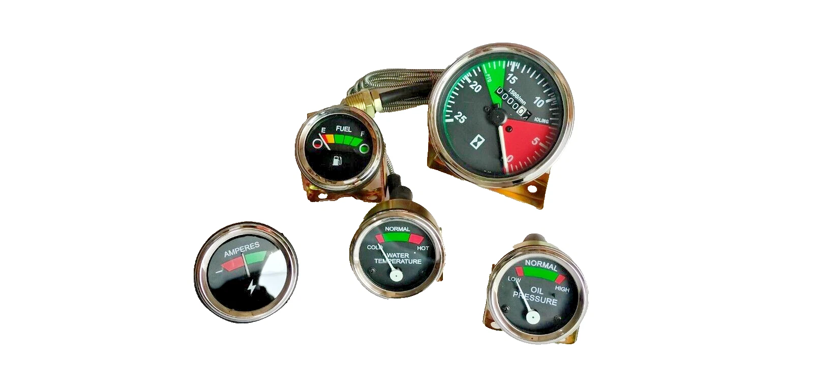 Tachometer Set ACW Temp Oil Pressure AMP Fuel Gauge For Massey Ferguson Tractor