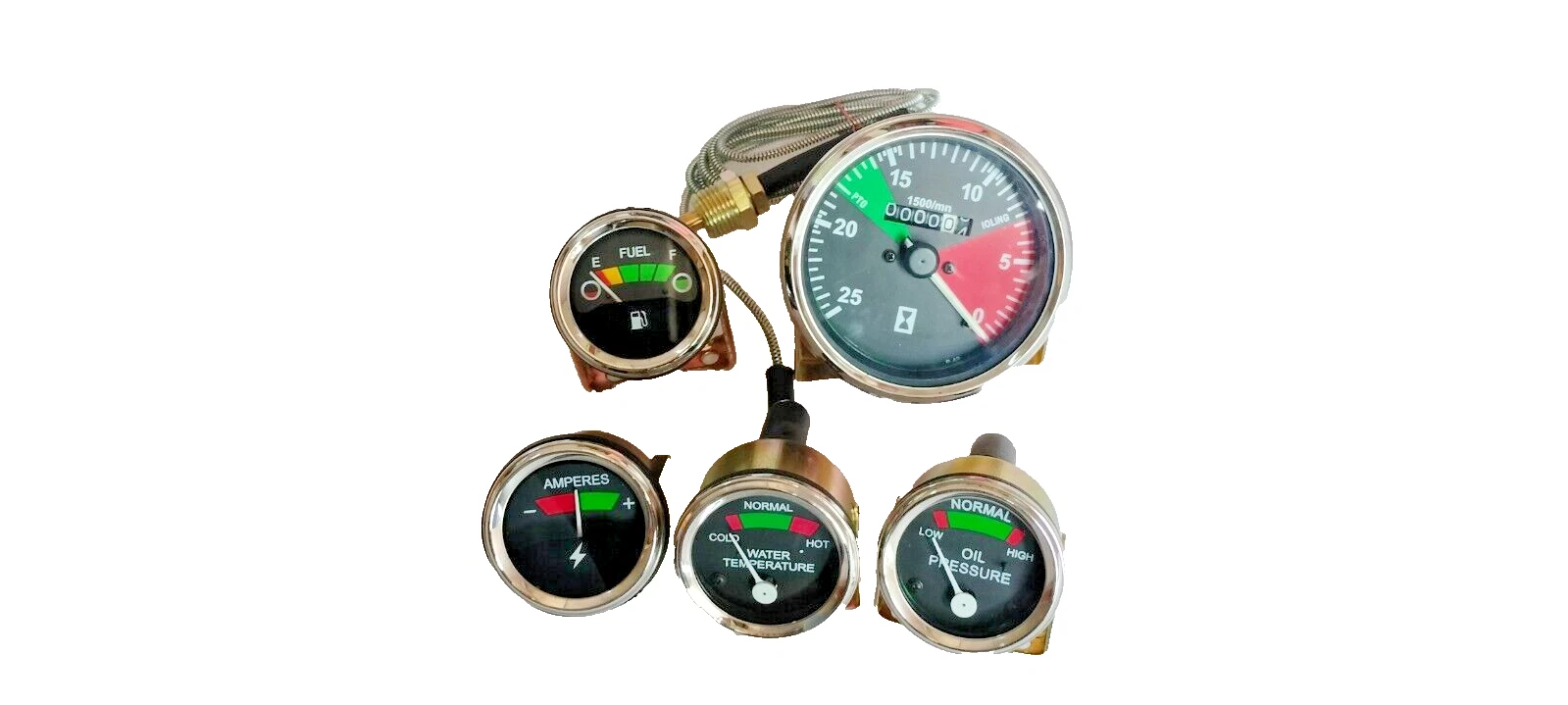 Tachometer Set ACW Temp Oil Pressure AMP Fuel Gauge For Massey Ferguson Tractor