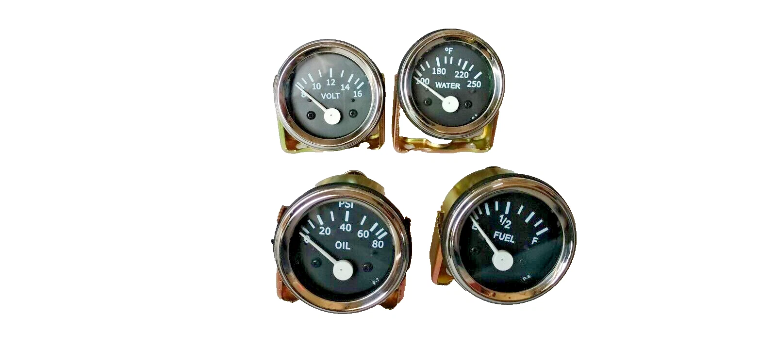 Electrical Oil Pressure Temp VOLT Fuel Gauge-BL With Oil Temp Sender 52mm #18-6