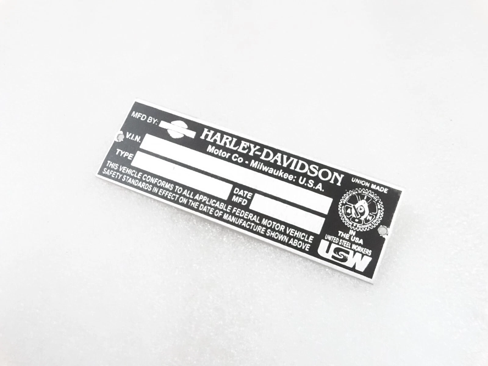 DATA PLATE FOR FOR HARLEY DAVIDSON MOTORCYCLES #25C1