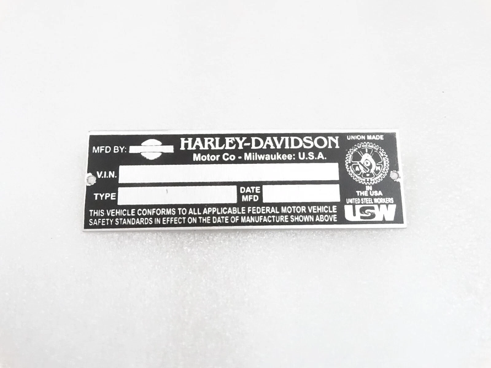 DATA PLATE FOR FOR HARLEY DAVIDSON MOTORCYCLES #25C1