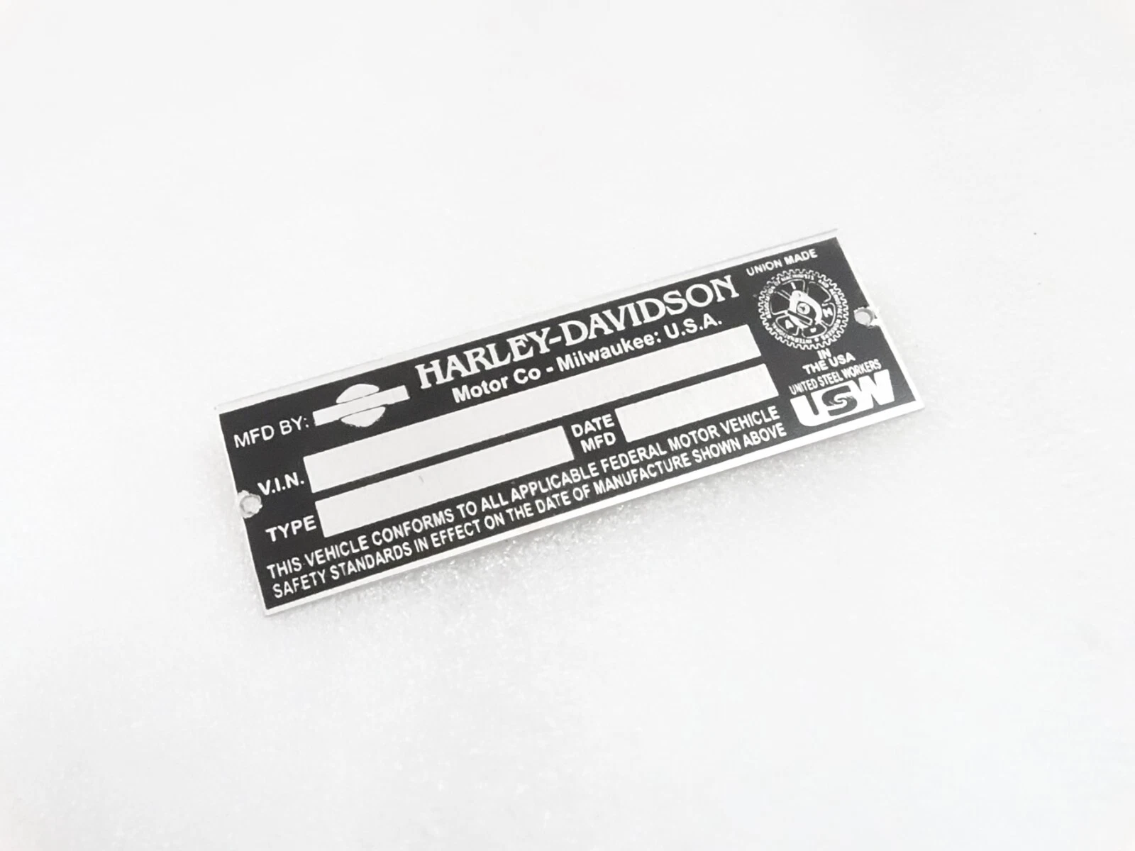 DATA PLATE FOR FOR HARLEY DAVIDSON MOTORCYCLES #25C1