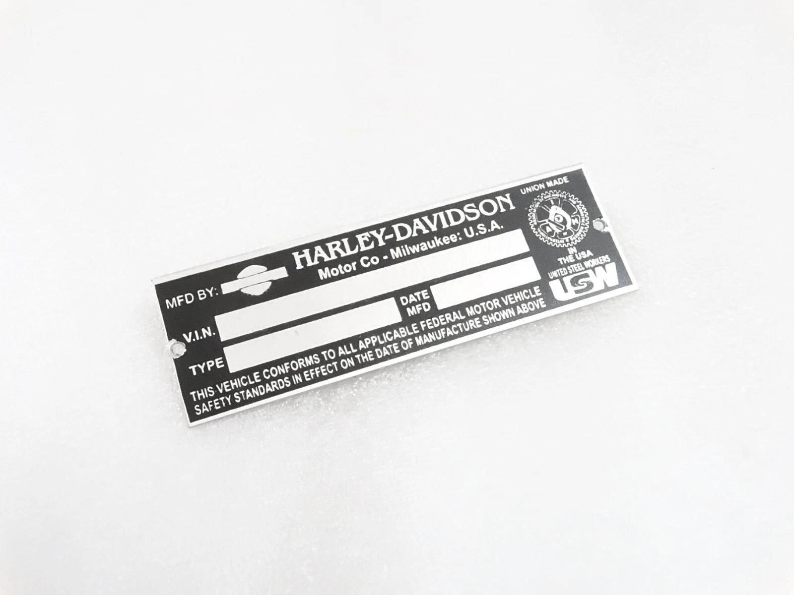 DATA PLATE FOR FOR HARLEY DAVIDSON MOTORCYCLES #25C1