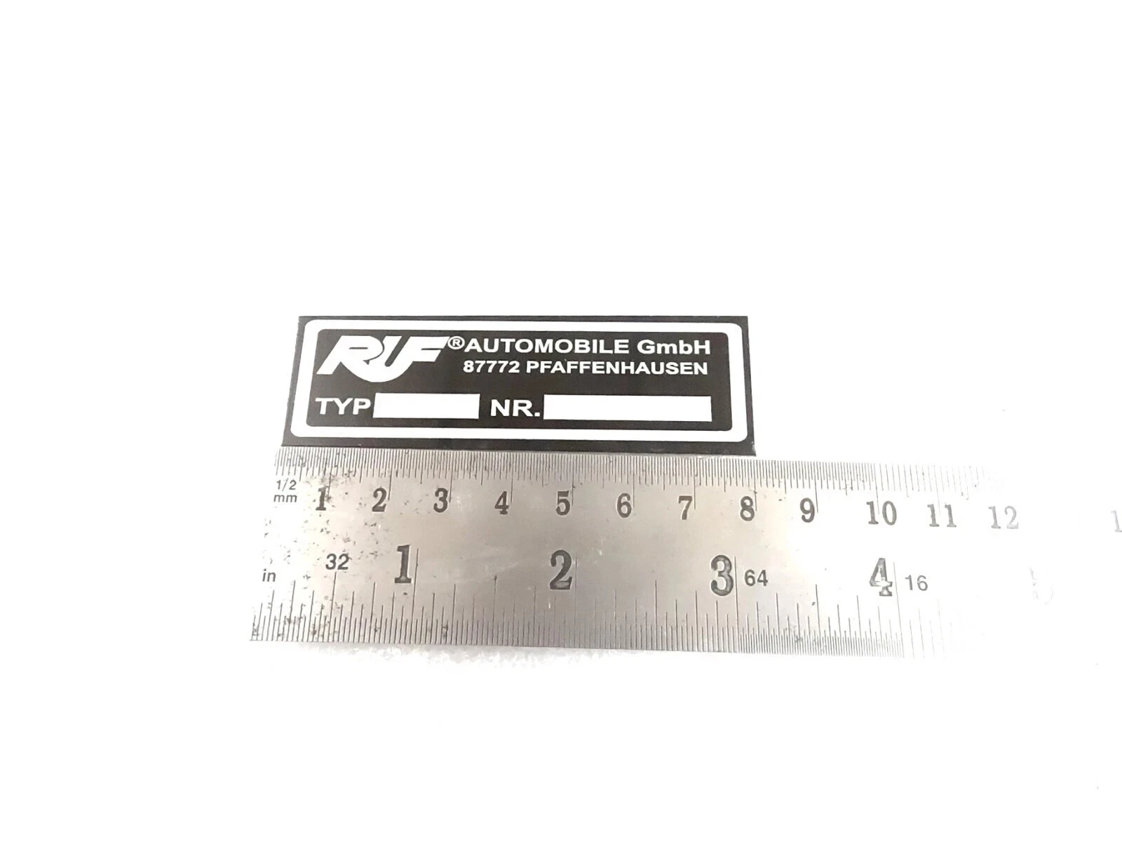 DATA PLATE FITS TO VINTAGE CLASSIC RUF AUTOMOBILE Gmbh #V403-8