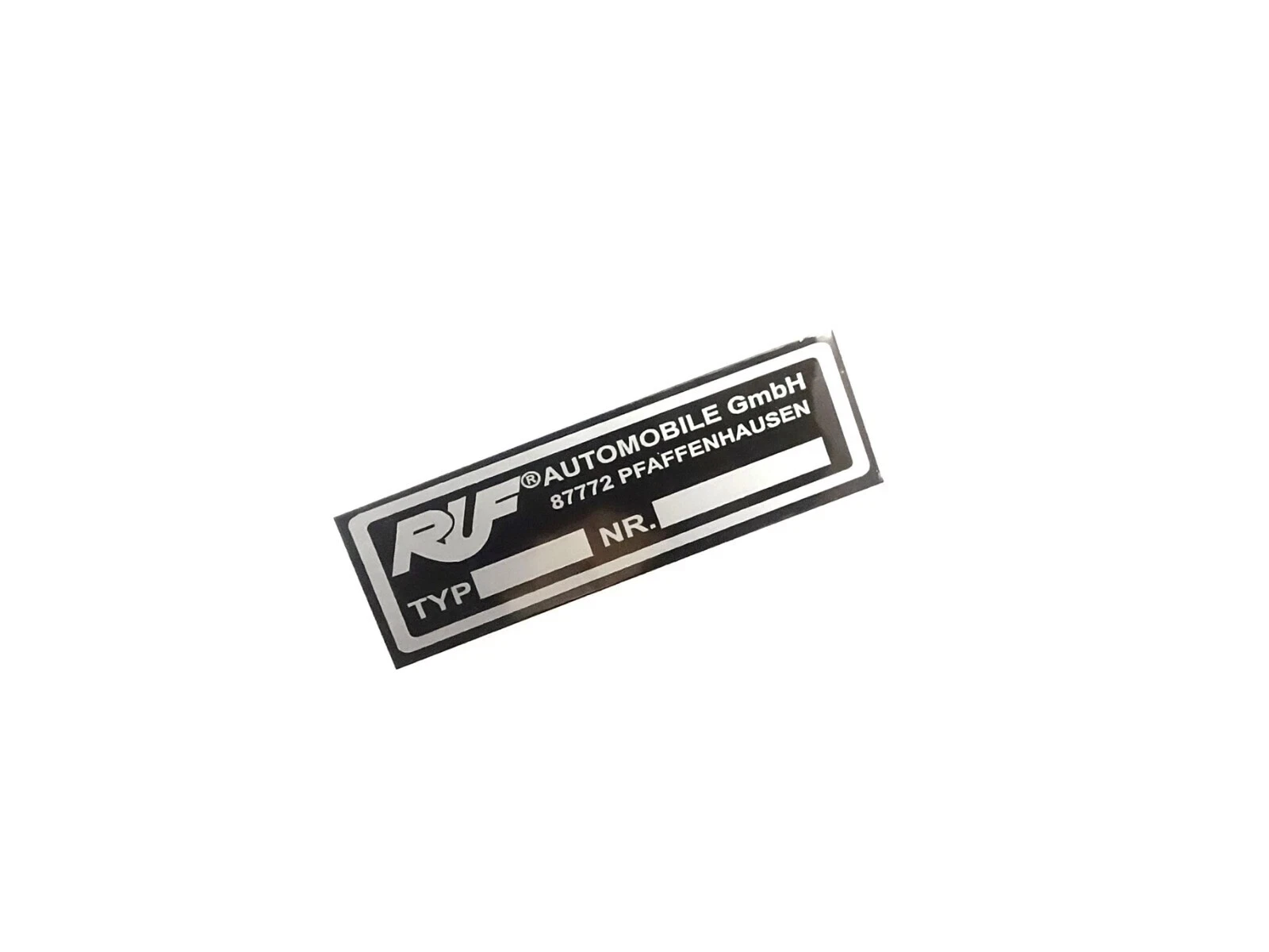 DATA PLATE FITS TO VINTAGE CLASSIC RUF AUTOMOBILE Gmbh #V403-8