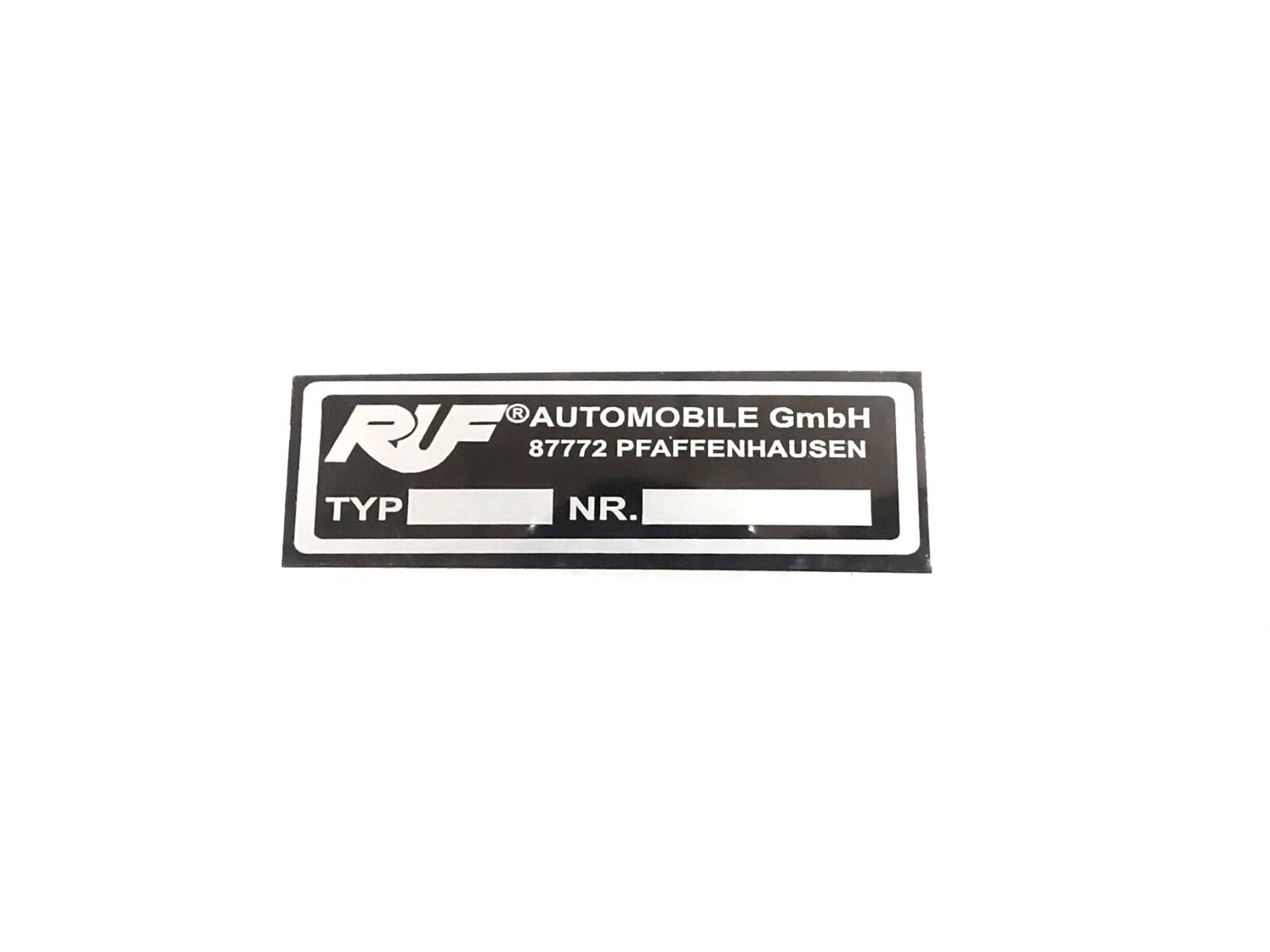 DATA PLATE FITS TO VINTAGE CLASSIC RUF AUTOMOBILE Gmbh #V403-8