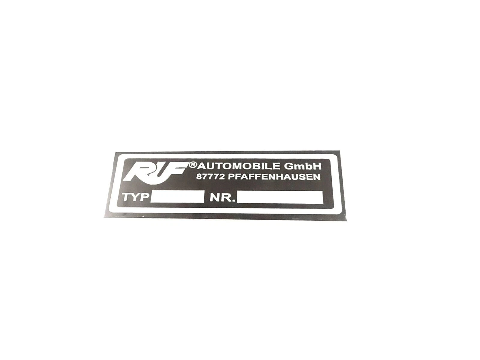 DATA PLATE FITS TO VINTAGE CLASSIC RUF AUTOMOBILE Gmbh #V403-8