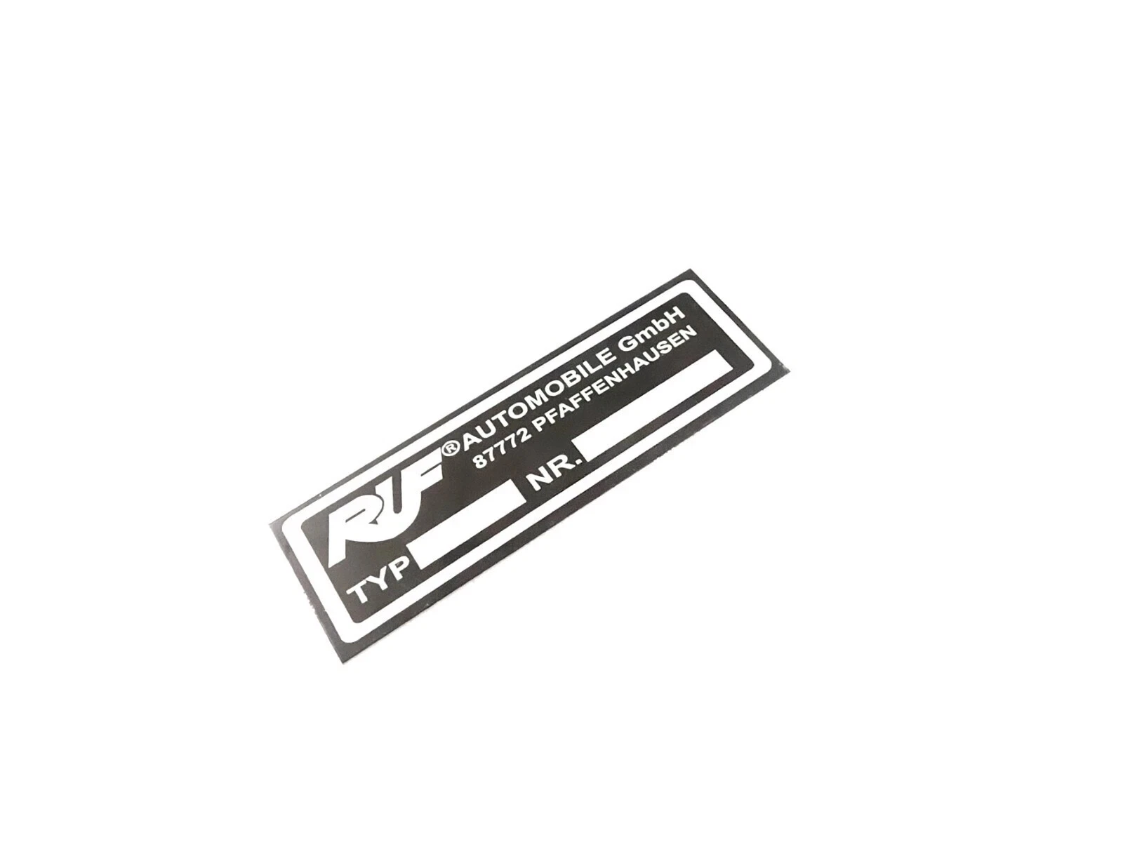 DATA PLATE FITS TO VINTAGE CLASSIC RUF AUTOMOBILE Gmbh #V403-8