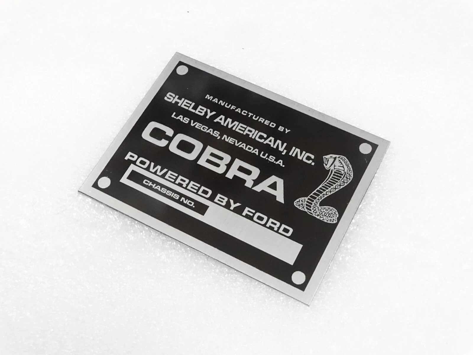 DATA PLATE FITS TO VINATEG FORD COBRA CARROLL SHELBY MODEL #V210-7