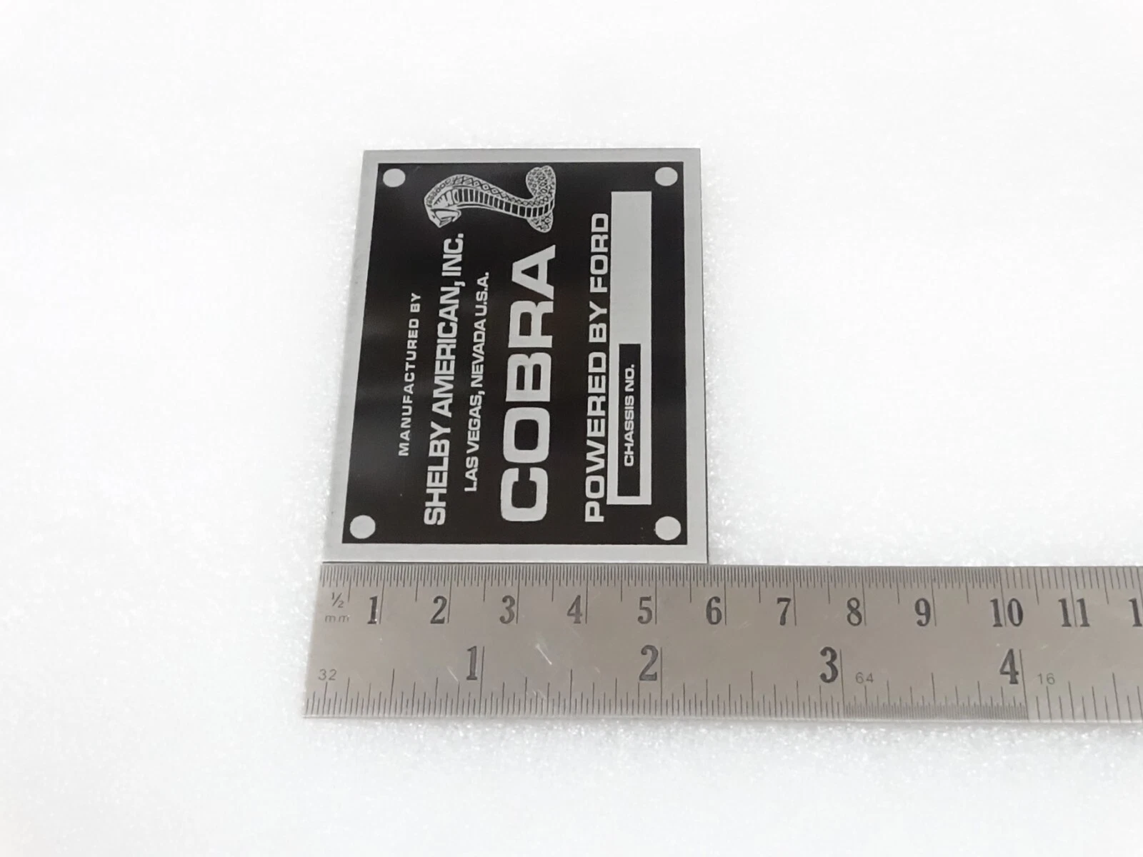 DATA PLATE FITS TO VINATEG FORD COBRA CARROLL SHELBY MODEL #V210-7