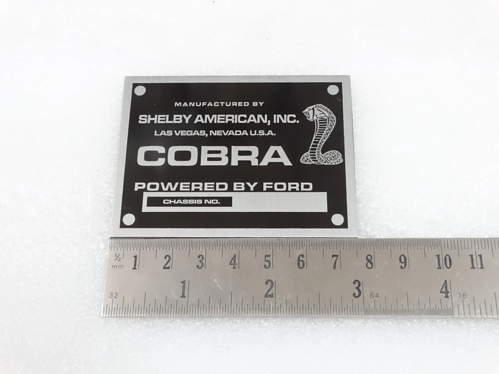 DATA PLATE FITS TO VINATEG FORD COBRA CARROLL SHELBY MODEL #V210-7