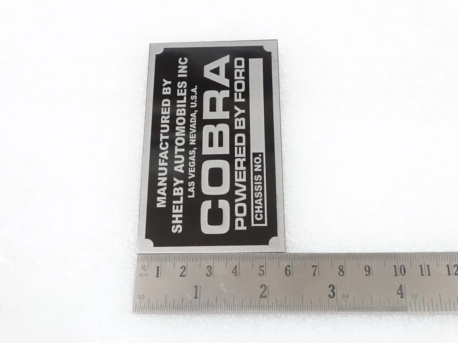 DATA PLATE FITS TO COBRA CARROLL SHELBY MODEL BY FORD #V212-7