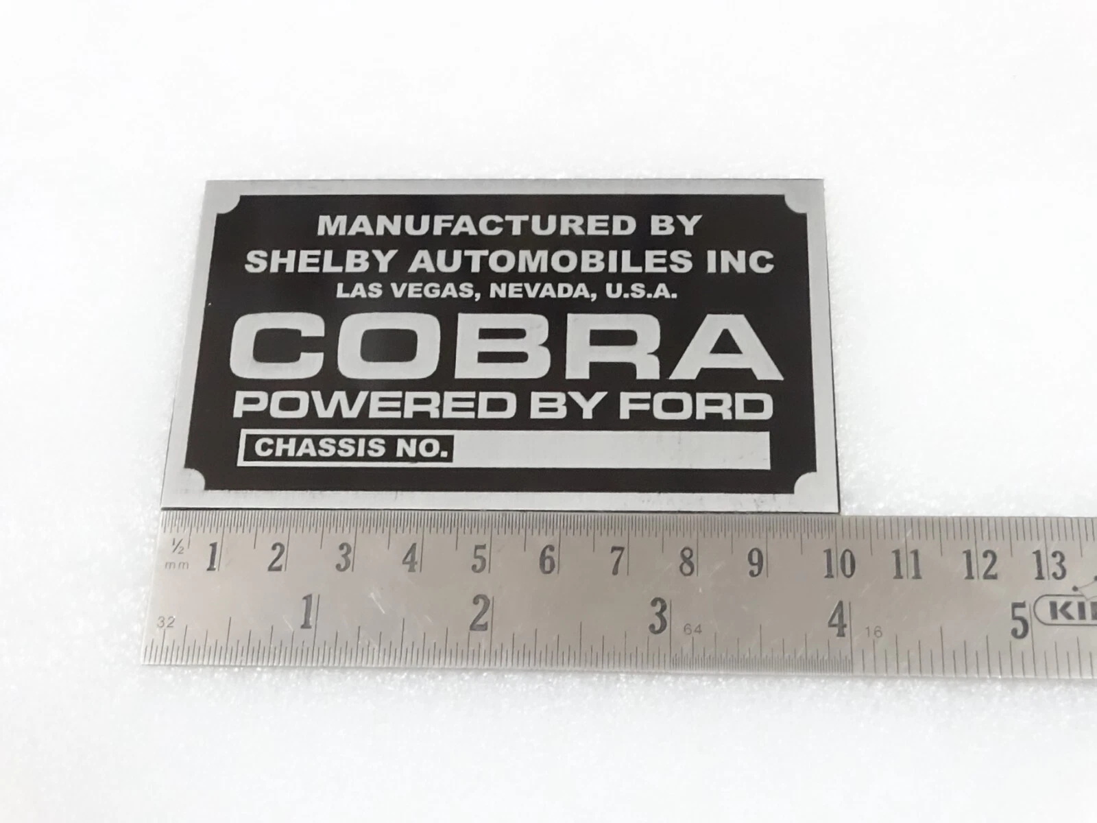 DATA PLATE FITS TO COBRA CARROLL SHELBY MODEL BY FORD #V212-7