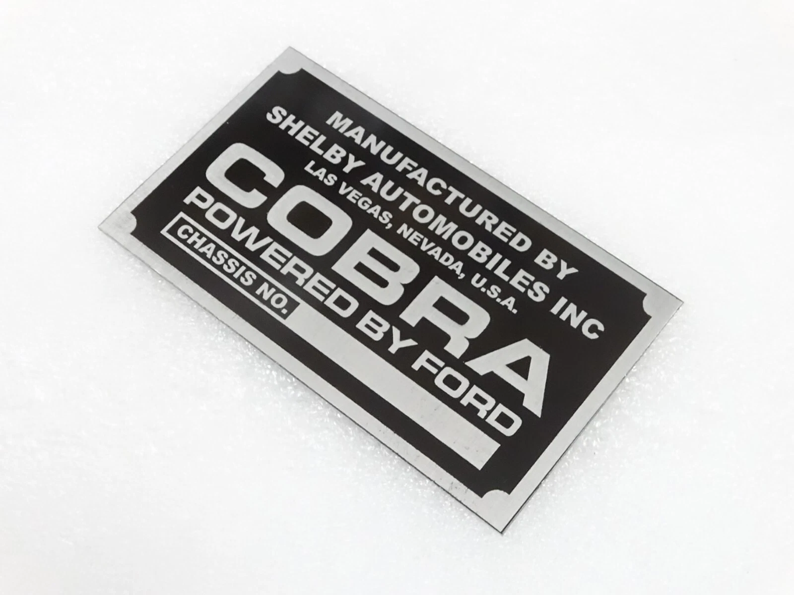 DATA PLATE FITS TO COBRA CARROLL SHELBY MODEL BY FORD #V212-7