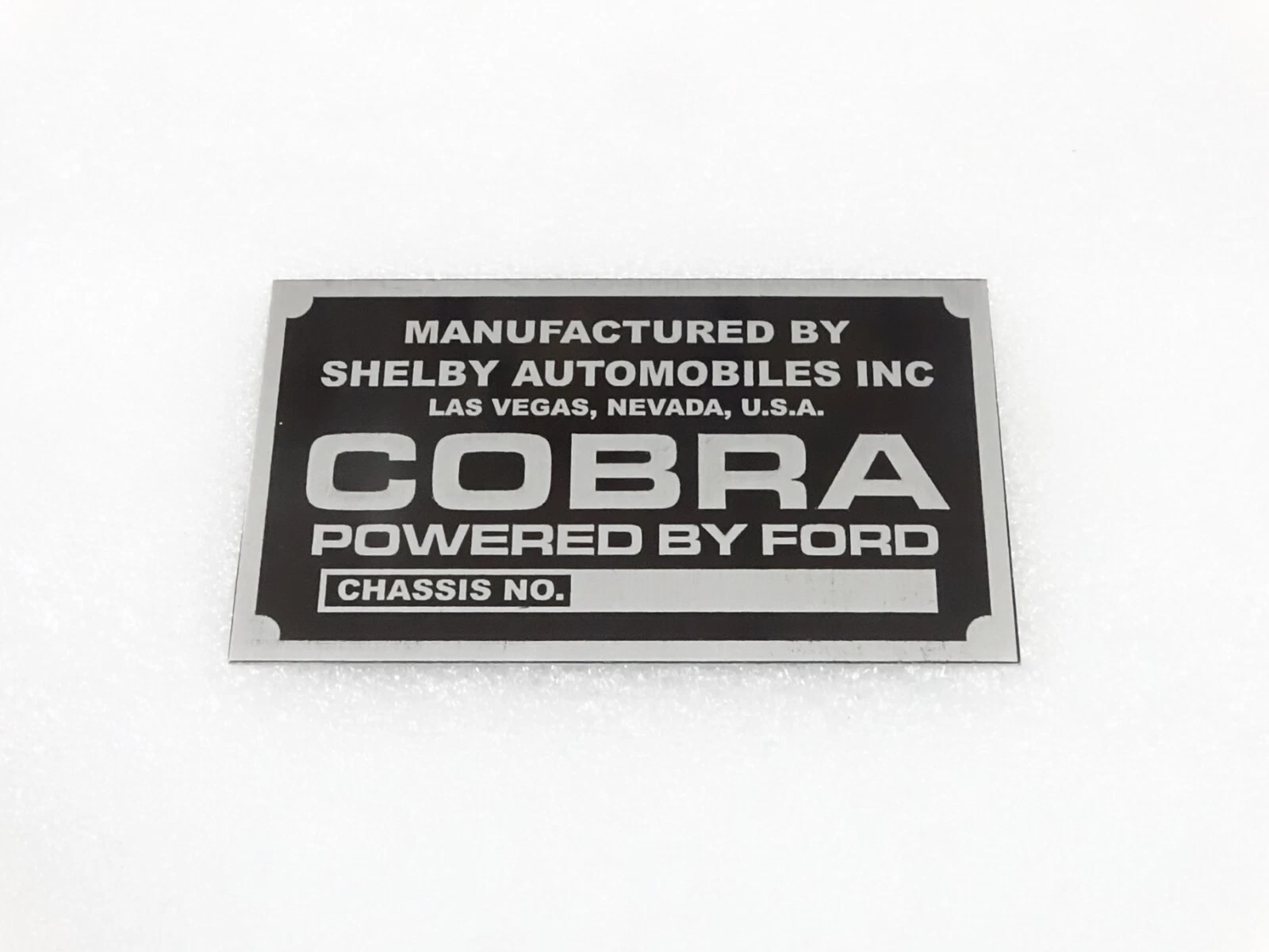 DATA PLATE FITS TO COBRA CARROLL SHELBY MODEL BY FORD #V212-7