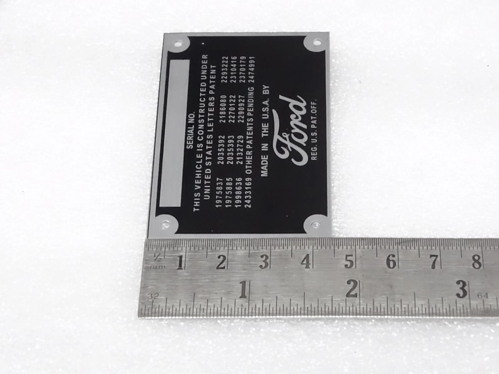 DATA PLATE FOR VINTAGE FORD CAR / PICKUP TRUCK 1932-193 #V195-7