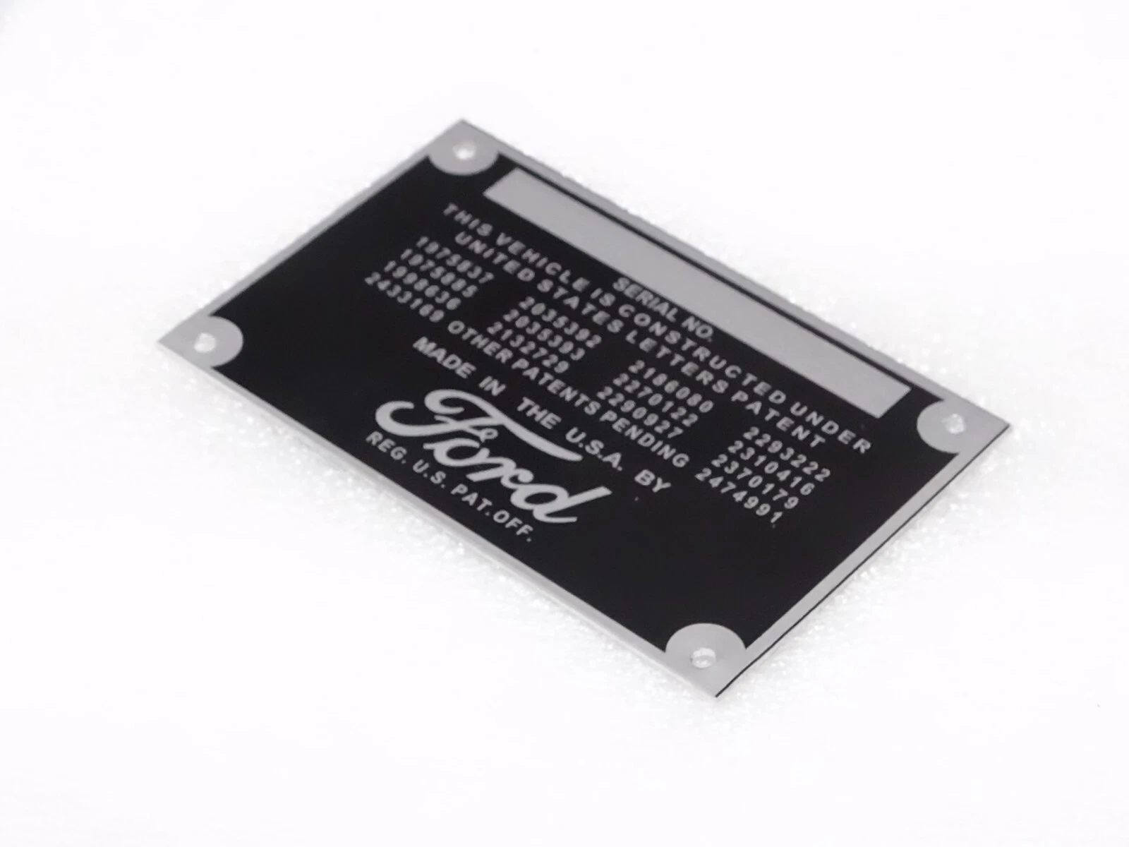 DATA PLATE FOR VINTAGE FORD CAR / PICKUP TRUCK 1932-193 #V195-7