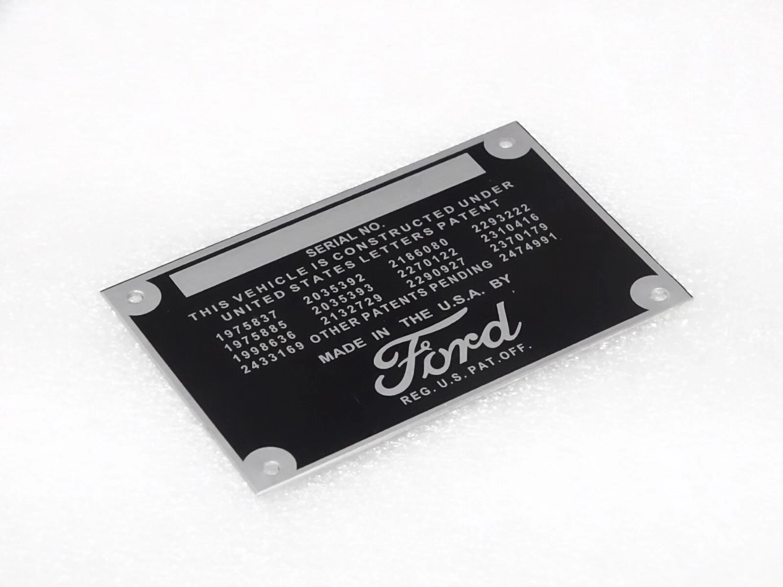 DATA PLATE FOR VINTAGE FORD CAR / PICKUP TRUCK 1932-193 #V195-7