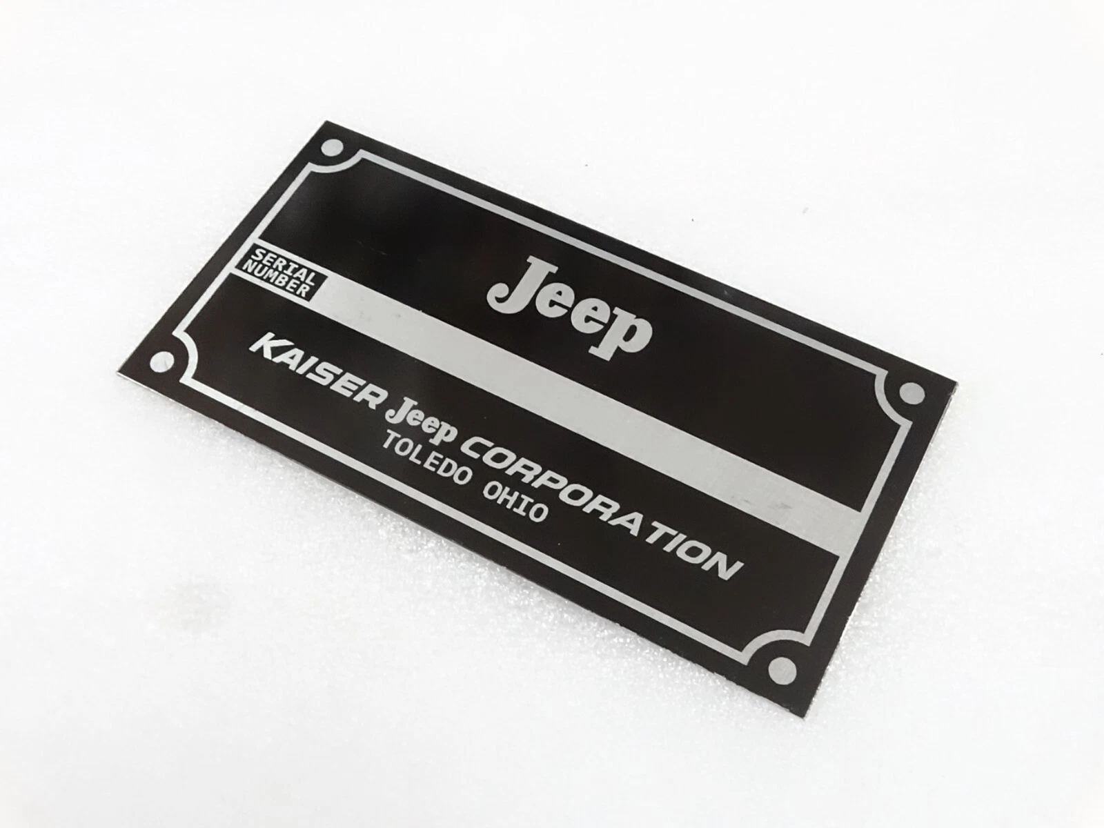 DATA PLATE FOR VINTAGE KAISER JEEP OHIO #V250-7