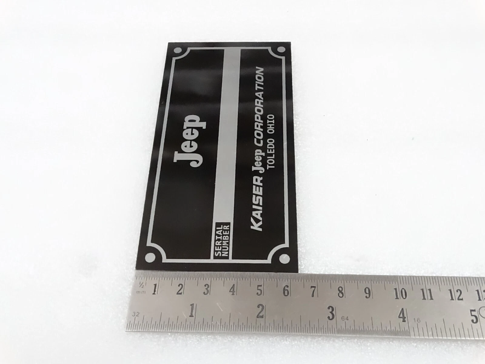 DATA PLATE FOR VINTAGE KAISER JEEP OHIO #V250-7