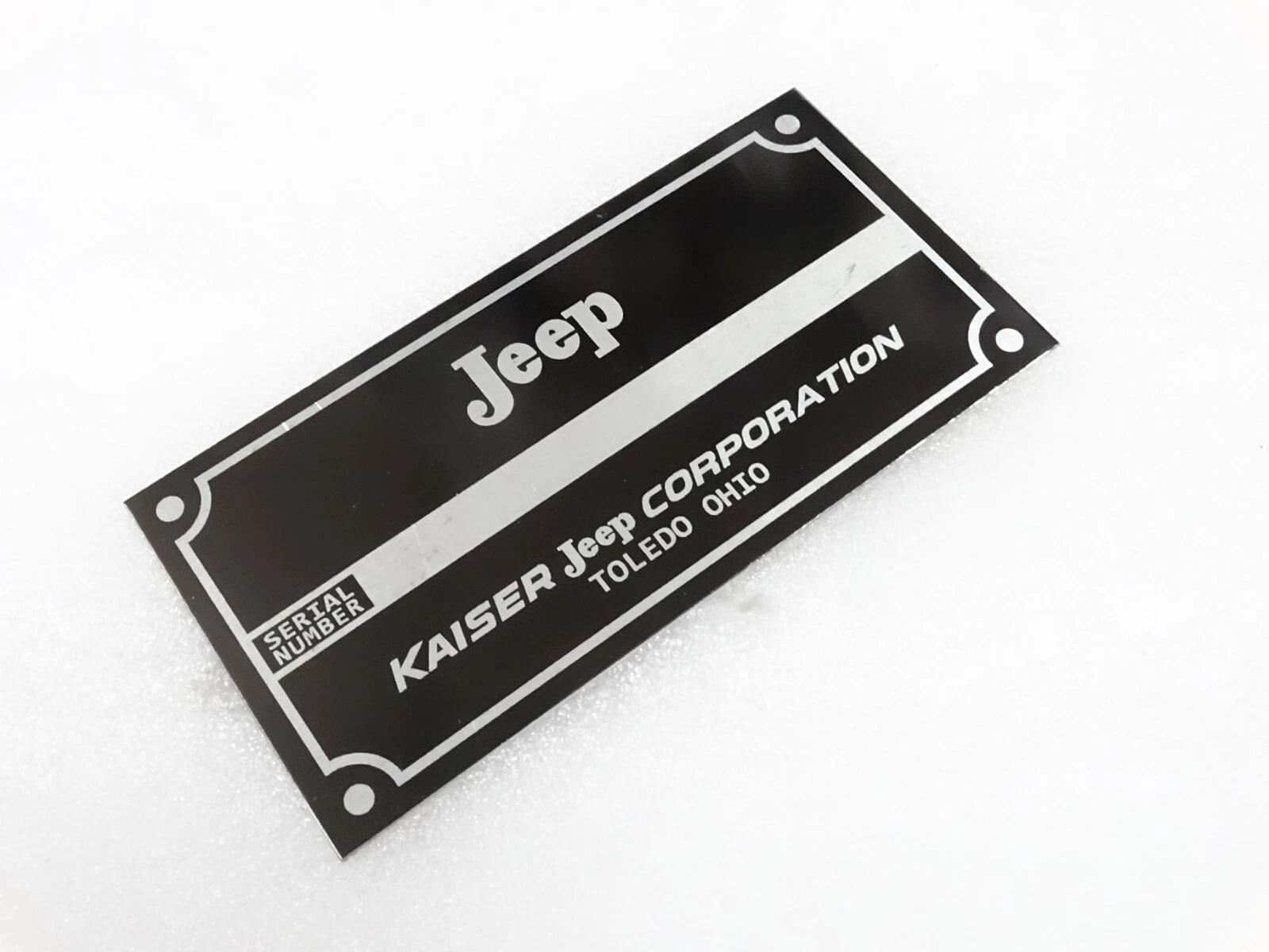 DATA PLATE FOR VINTAGE KAISER JEEP OHIO #V250-7