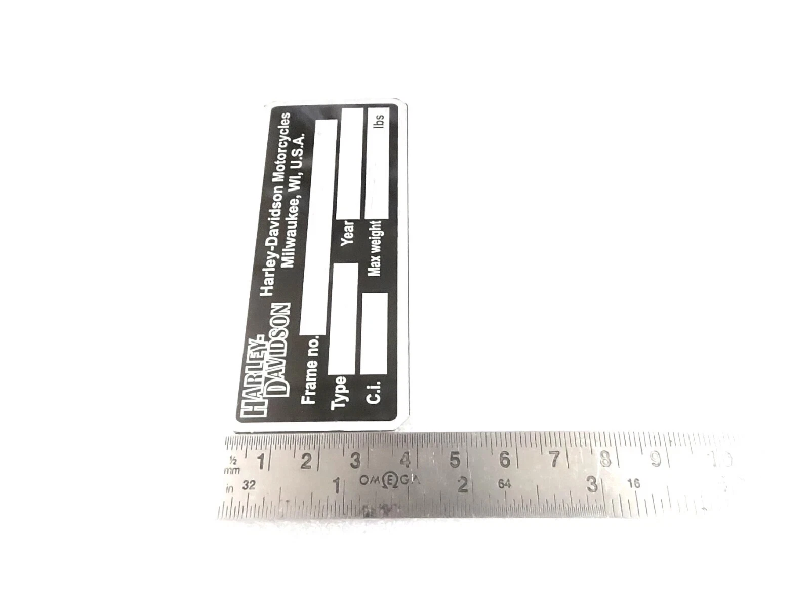 DATA PLATE BLANK FITS TO VINTAGE CLASSIC HARLEY DAVIDSON MODELS #V449-8