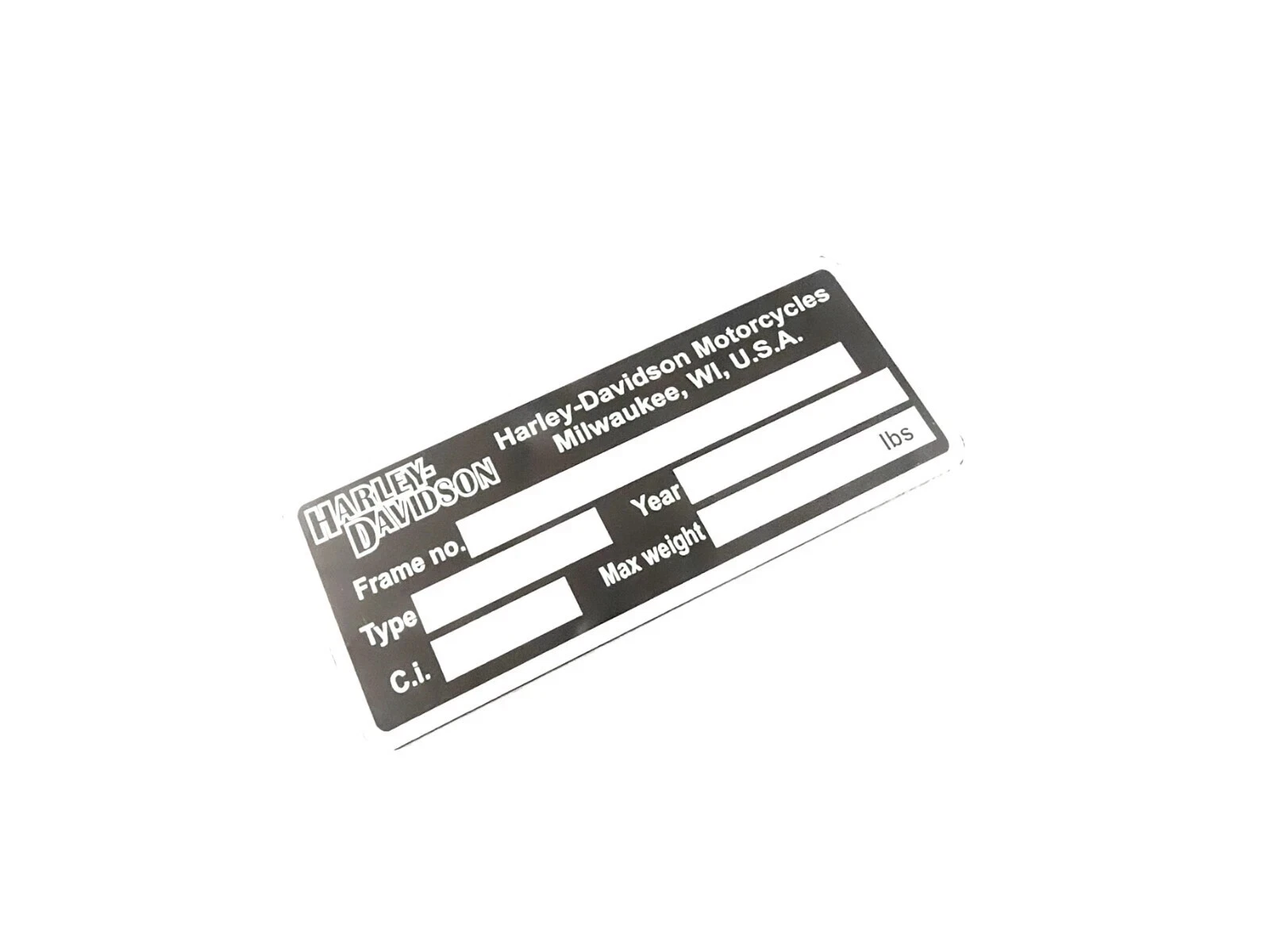DATA PLATE BLANK FITS TO VINTAGE CLASSIC HARLEY DAVIDSON MODELS #V449-8