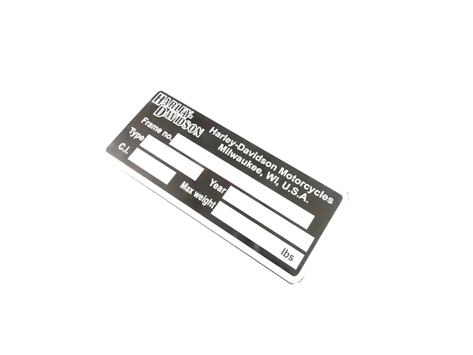 DATA PLATE BLANK FITS TO VINTAGE CLASSIC HARLEY DAVIDSON MODELS #V449-8