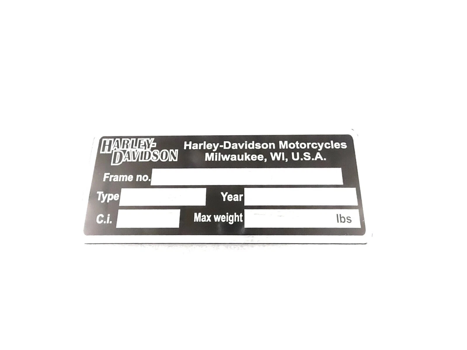 DATA PLATE BLANK FITS TO VINTAGE CLASSIC HARLEY DAVIDSON MODELS #V449-8
