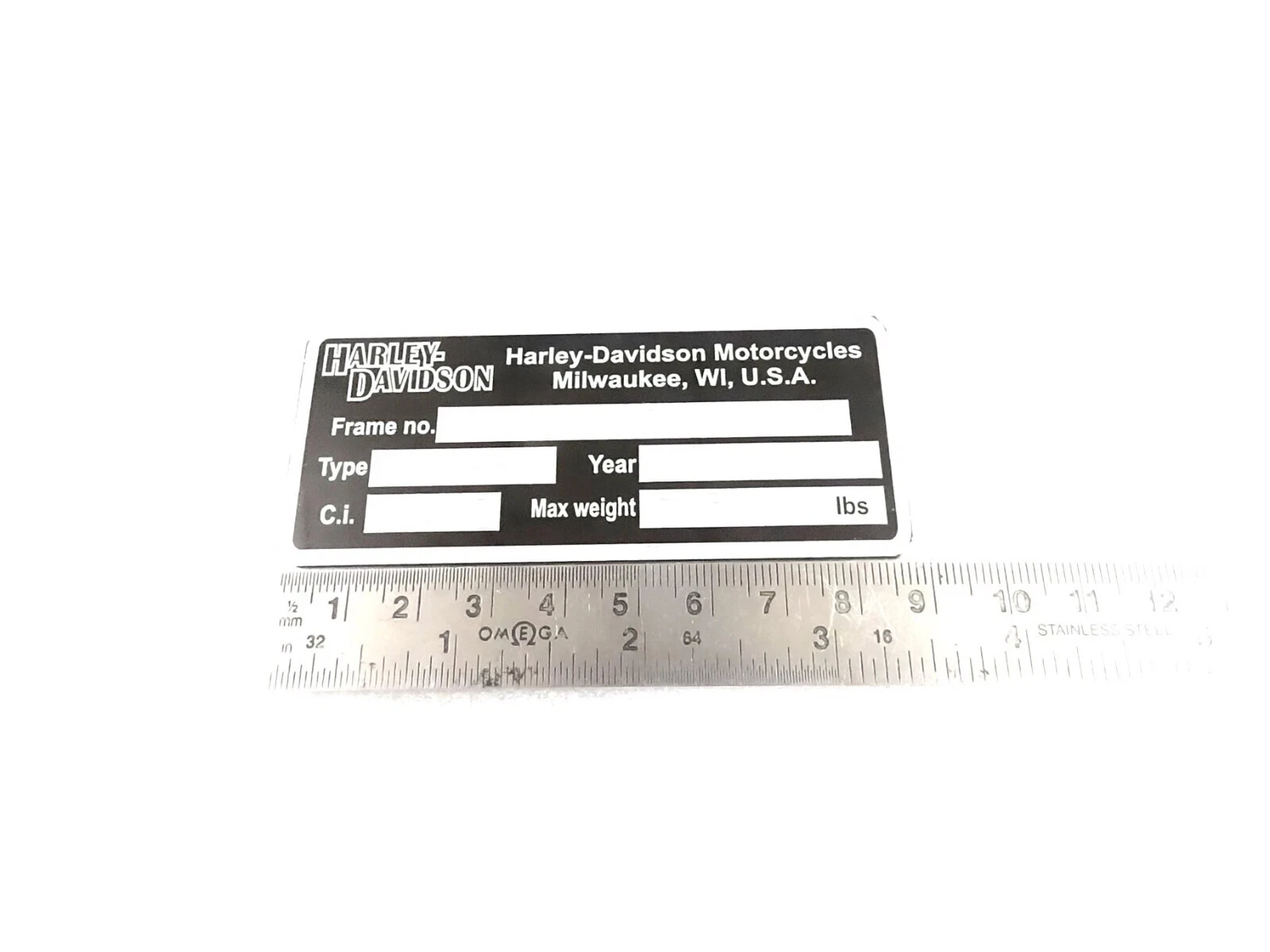 DATA PLATE BLANK FITS TO VINTAGE CLASSIC HARLEY DAVIDSON MODELS #V449-8